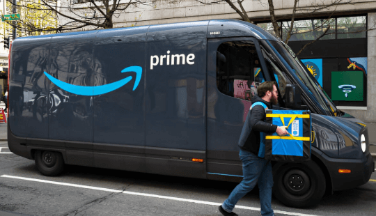 camiones de entrega de Amazon